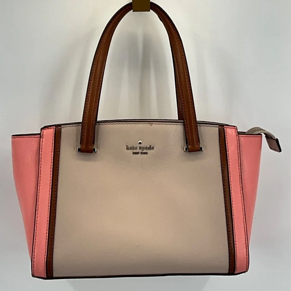 Kate Spade‎ New York Patterson Drive Colorblock Leather Handbag Peach/Tan/Brown